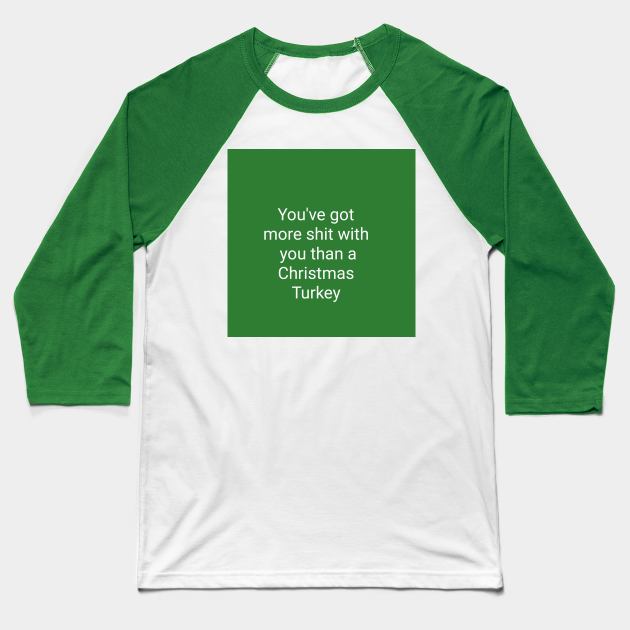 Christmas Turkey Baseball T-Shirt by Bill Miller